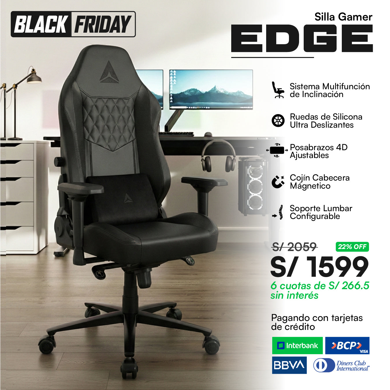 SILLA EDGE NEGRO